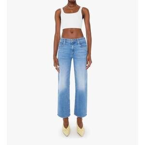 NEW MOTHER mid rise rambler zip ankle jeans in out of the blue